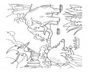 dinosaur prehistoric scene dinosaurs and woolly mammoth coloring pages