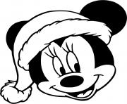 Minnie face with christmas hat