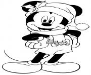 Mickey wearing santa hat