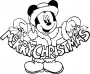 Mickey Mouses sign Merry Christmas
