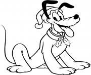 Pluto wearing hat and festive collar