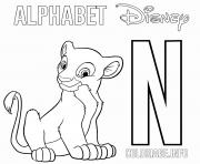 N for Nala from Lion King Disney