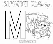 M for Mack from Cars Disney