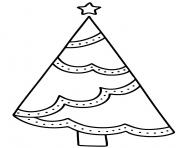 Simple Xmas tree design with easy decorations to color
