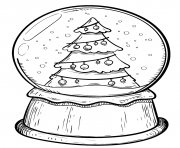 Christmas snow globe with xmas tree