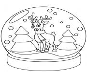 christmas snow globe with reindeer and tree