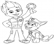 Printable Paw Patrol Ryder and Chase coloring pages