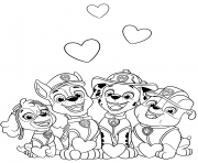 Printable PAW Patrol Valentine coloring pages