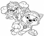 Printable Skye and Everest coloring pages