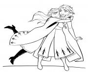 Anna and Elsa Hugging