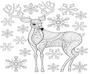 christmas for adults deer antlers snowflakes intricate