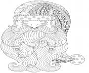 christmas for adults santa claus face intricate doodle