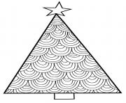christmas patterned tree coloring pages