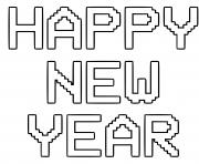 happy new year retro pixel