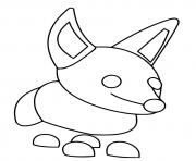 Printable Roblox Adopt Me Fennec Fox coloring pages