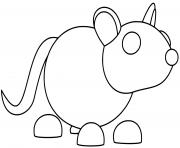 Printable Roblox Adopt Me Golden Rat coloring pages