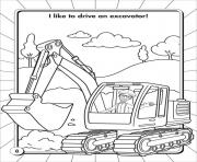 Printable blippi i like to drive an excavator coloring pages