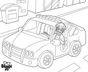 Printable blippi driving police car coloring pages