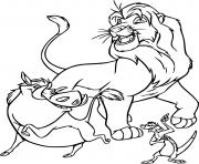 Timon and Pumbaa with Simba