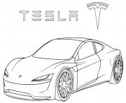 Printable Roadster 2 Tesla coloring pages