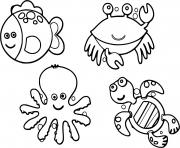 animals aquatic fish crab tortoise octopus