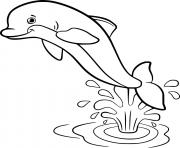 Cartoon Dolphin Jumping out of Water