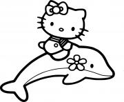 Hello Kitty Riding a Dolphin