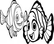 Printable Two Clownfish coloring pages