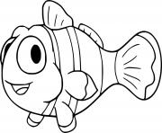 Printable Cute Cartoon Clownfish coloring pages