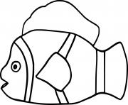 Printable Simple Clownfish coloring pages