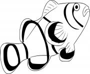 Printable Swimming Clownfish coloring pages
