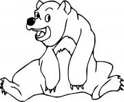 Printable Brown Bear Sits on the Ground coloring pages