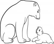 Polar Bear Mother and Baby