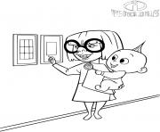 Printable edna mode and jack jack coloring pages