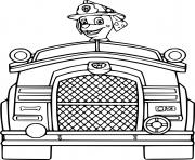Printable Marshall Driving His Fire Truck coloring pages