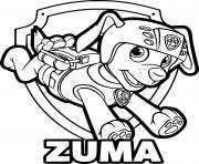 Printable Paw Patrol Zuma Badge coloring pages