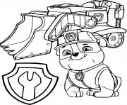 Rubble with Bulldozer and His Badge