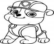 Printable Little Rubble from Paw Patrol coloring pages