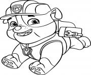 Printable Running Rubble from Paw Patrol coloring pages
