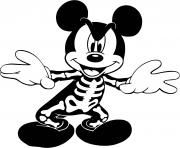 mickey mouse as a skeleton disney halloween