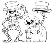 halloween skeleton headstone skull