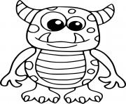 Printable Easy Cute Little Scary Monster coloring pages
