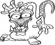 Printable Scary Dragon Monster coloring pages