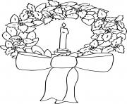 Poinsettia Wreath with a Candle