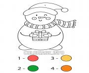 snowman with a gift color by number
