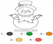snowman with christmas lights color by number