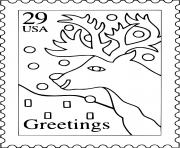 Printable Reindeer Stamp coloring pages