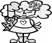 girl with flowers by britto
