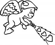 Cupid Shooting Hearts coloring pages