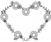 Printable sunflower heart 8 march coloring pages